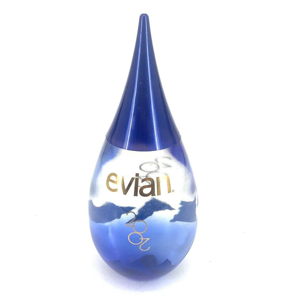 Rare 2002 Evian Collectible Glass Water Bottle